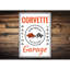 Enseigne rétro en aluminium pour garage Corvette-58619355