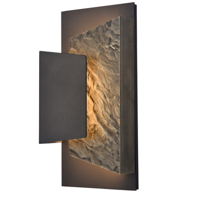 14.5" Meld Outdoor Aluminum Sconce in Charcoal Black Finish