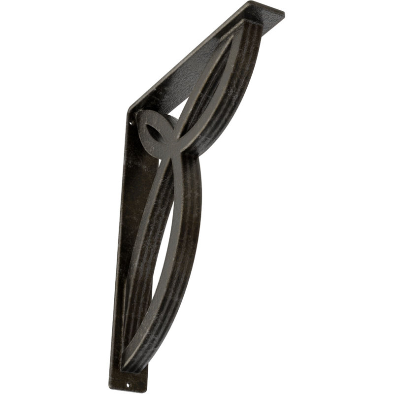 Support en fer forgé Versailles, H 15 po x l 2 po x P 12 po, Argenté antique chaleureux