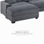 Ensemble de canapé modulaire contemporain en velours côtelé gris foncé avec repose-pieds 6 pièces