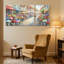 Ensemble de 3 impressions sur toile Scènes et paysages de marché aux fleurs colorées-1245729097