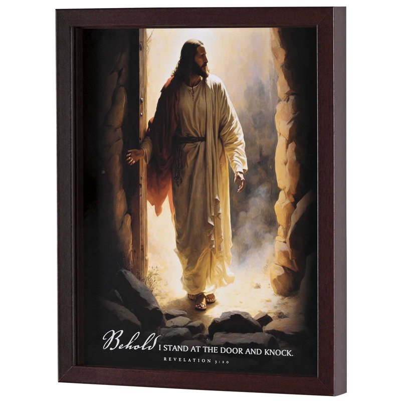 Art mural encadré, porte de cœurs du Christ 11 x 14