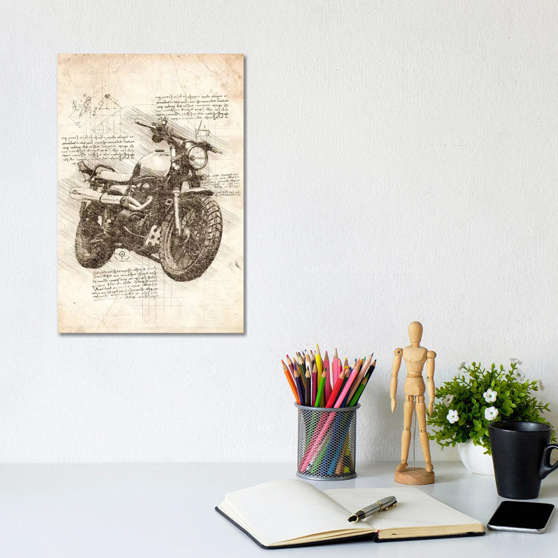 Old Motorcycle by Cornel Vlad - Wrapped Canvas Gallery-Wrapped Canvas Giclée, 30.48cm H x 20.32cm W