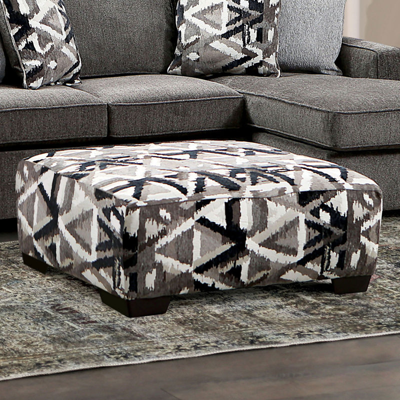 Repose-pieds contemporain avec design dynamique et sièges à ressorts ensachés (finition multi), Noir
