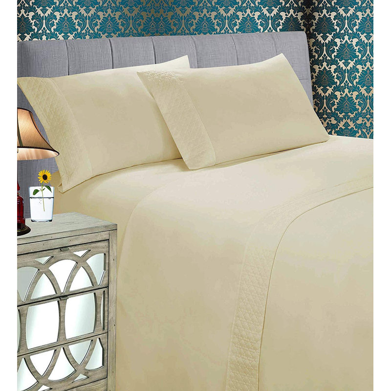 Microfiber Sheet Set, Ivory, Queen Sheet Set with 2 Pillowcases