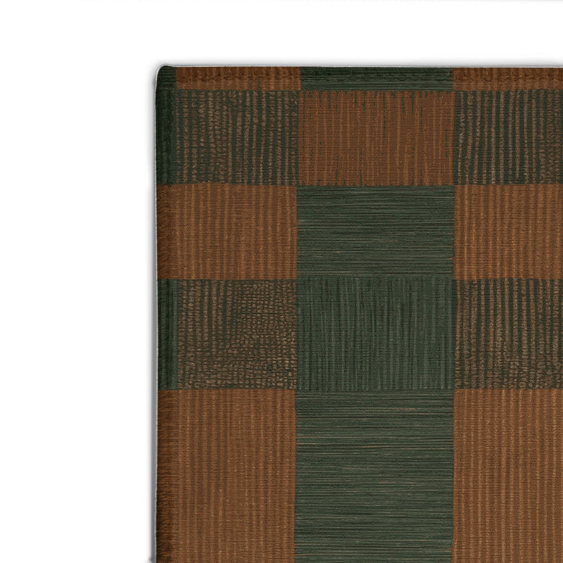 Checkered Brown Indoor and Outdoor Area Rug, Rectangle 8' x 10'