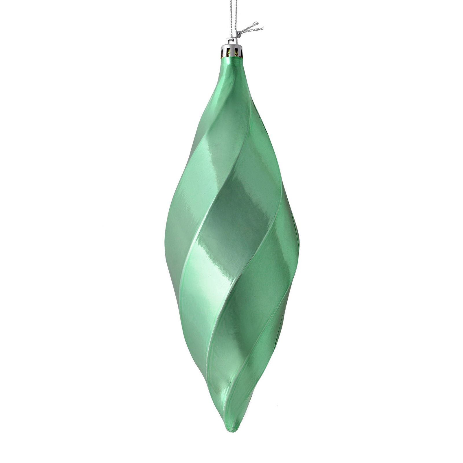 8" Swirl Finial Ornament, Seafoam Green