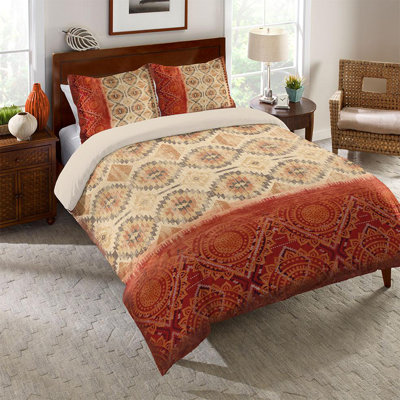 Southwest Medallion Eclectic Cotton Machine Woven Geometric Shapes Comforter