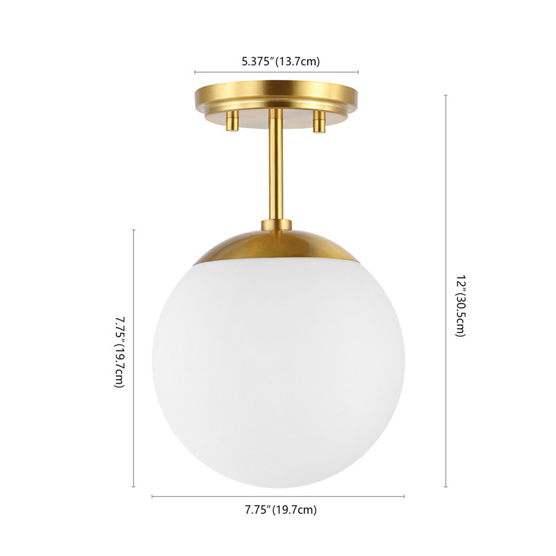 Plafonnier semi-encastré 1 lumière 7,75 po Bairn