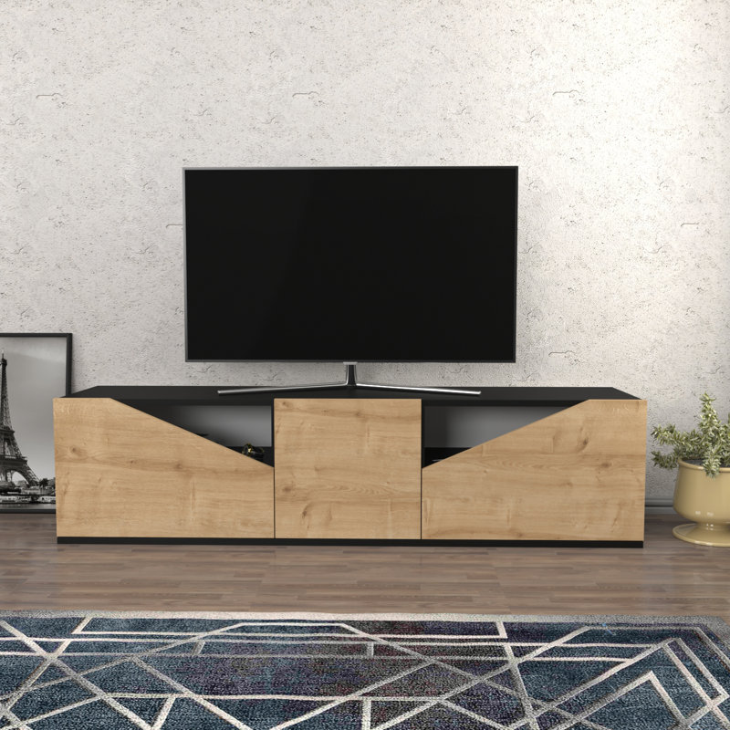 Brunehilde TV Stand for TVs up to 70", Anthracite /Oak
