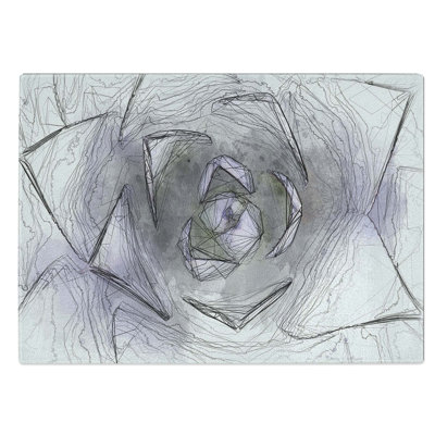 Glass Lilac Succulent Plant in Abstract Chopping Board