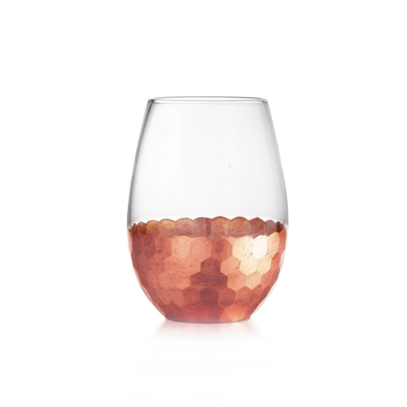 Tumlin 20oz. Crystal Wine Glass Set, Copper