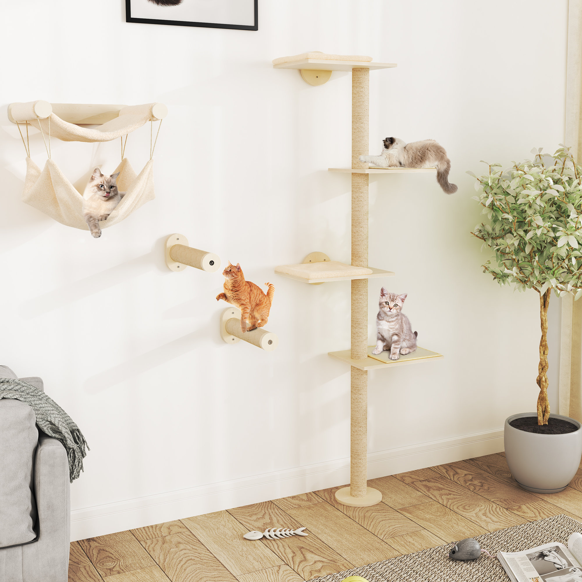 Tucker Murphy Pet™ Damyanti Wall-mounted Cat Tree Shelf 6 - Pieces &  Reviews