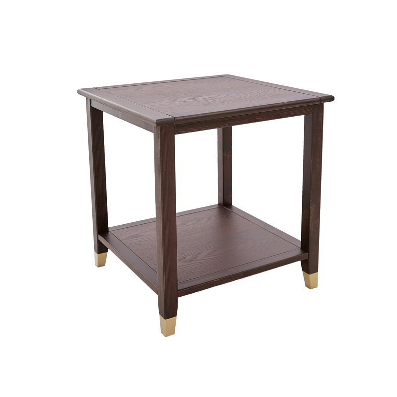 Table de bout avec rangement Hoppert, Brun