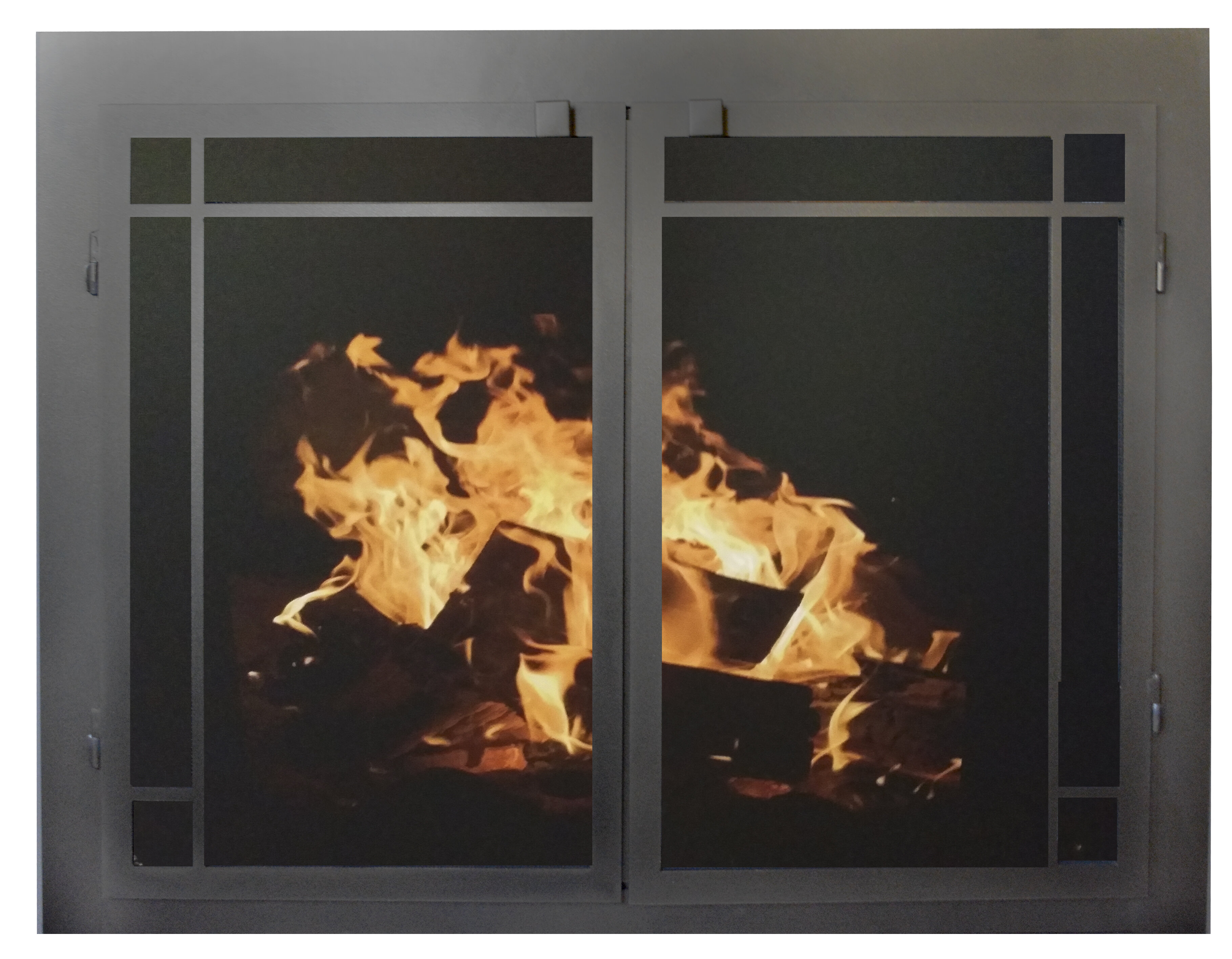 Ebern Designs Aahim Cabinet Iron Fireplace Door
