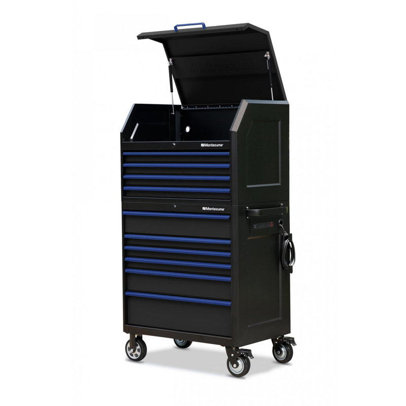 36.61 in. W -Drawer Steel Bottom Rollaway Chest with Wheels