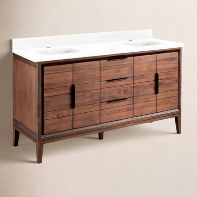 Aliso 60" Teak Double Bathroom Vanity