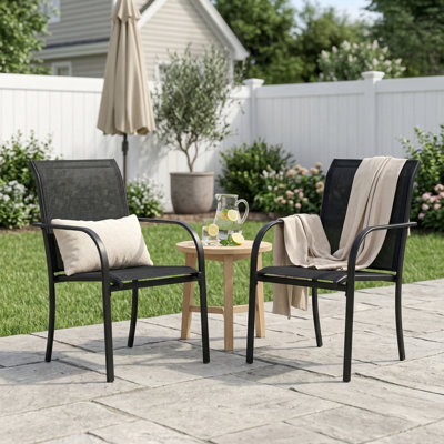 Outdoor Stackable Textilene Patio Dining Chairs