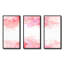 Abstrait fleurs roses éclaboussures II - ensemble d'art moderne sur toile encadrée moderne de 3-448107069-448107066