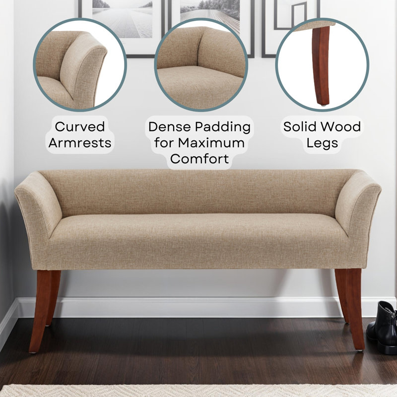 Winston Entryway Window Accent Seating Bench, Beige