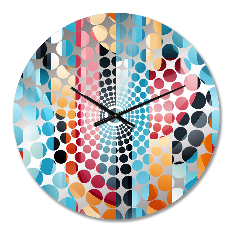 Horloge murale rayée bleu et rose, Petit