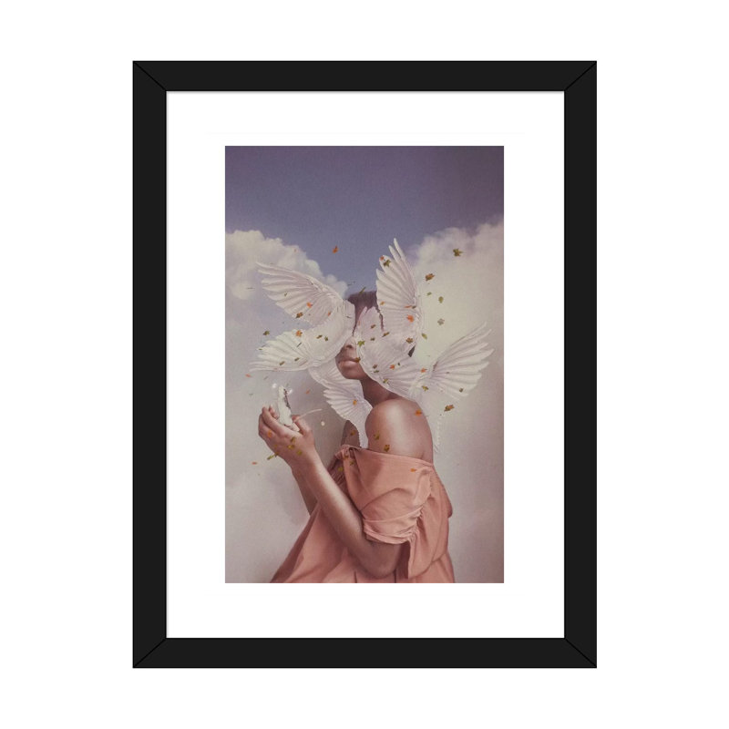 « Anxiété » par Deandra Lee-reproduction de photo, Blanc, H 24 po x l 16 po x P 1 po, Papier encadré noir