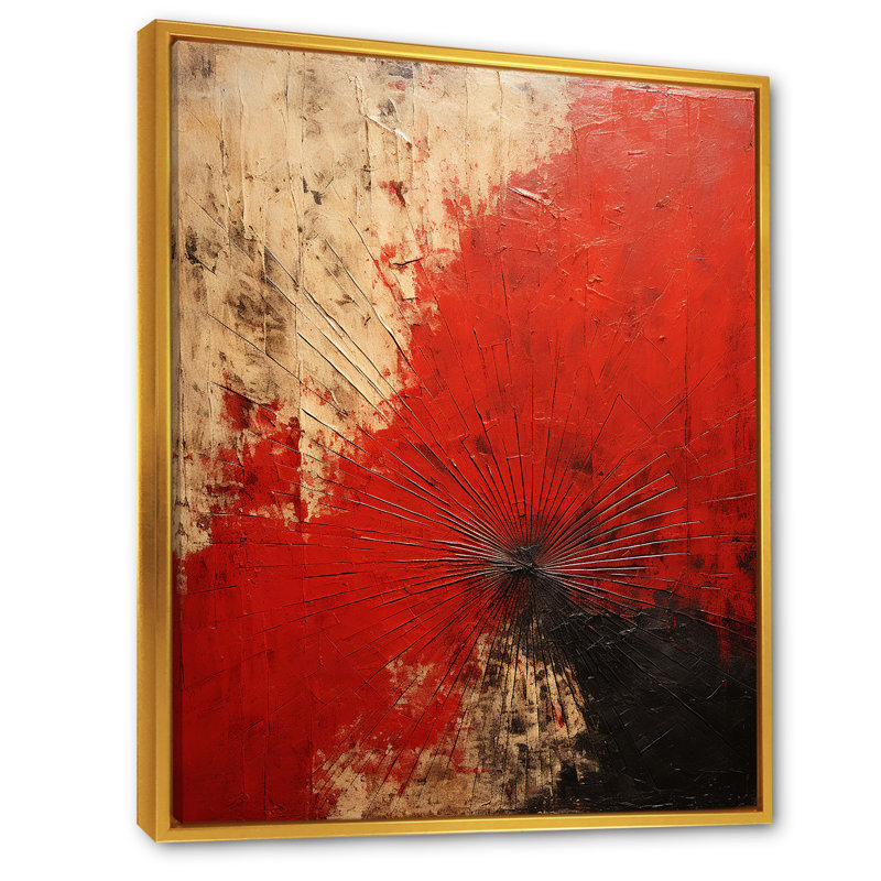 Red Ruby Rays - Abstract Shapes Canvas Print, Wrapped Canvas, 32" H x 24" W