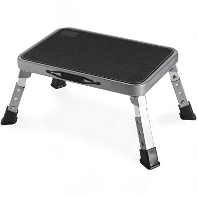 Escabeaux pliants réglables pour adultes à 3 niveaux, escalier de camping en métal robuste, petit tabouret de cuisine pliable plus sécuritaire, lit pour personnes âgées, tabouret de bureau multi-usage sous le bureau