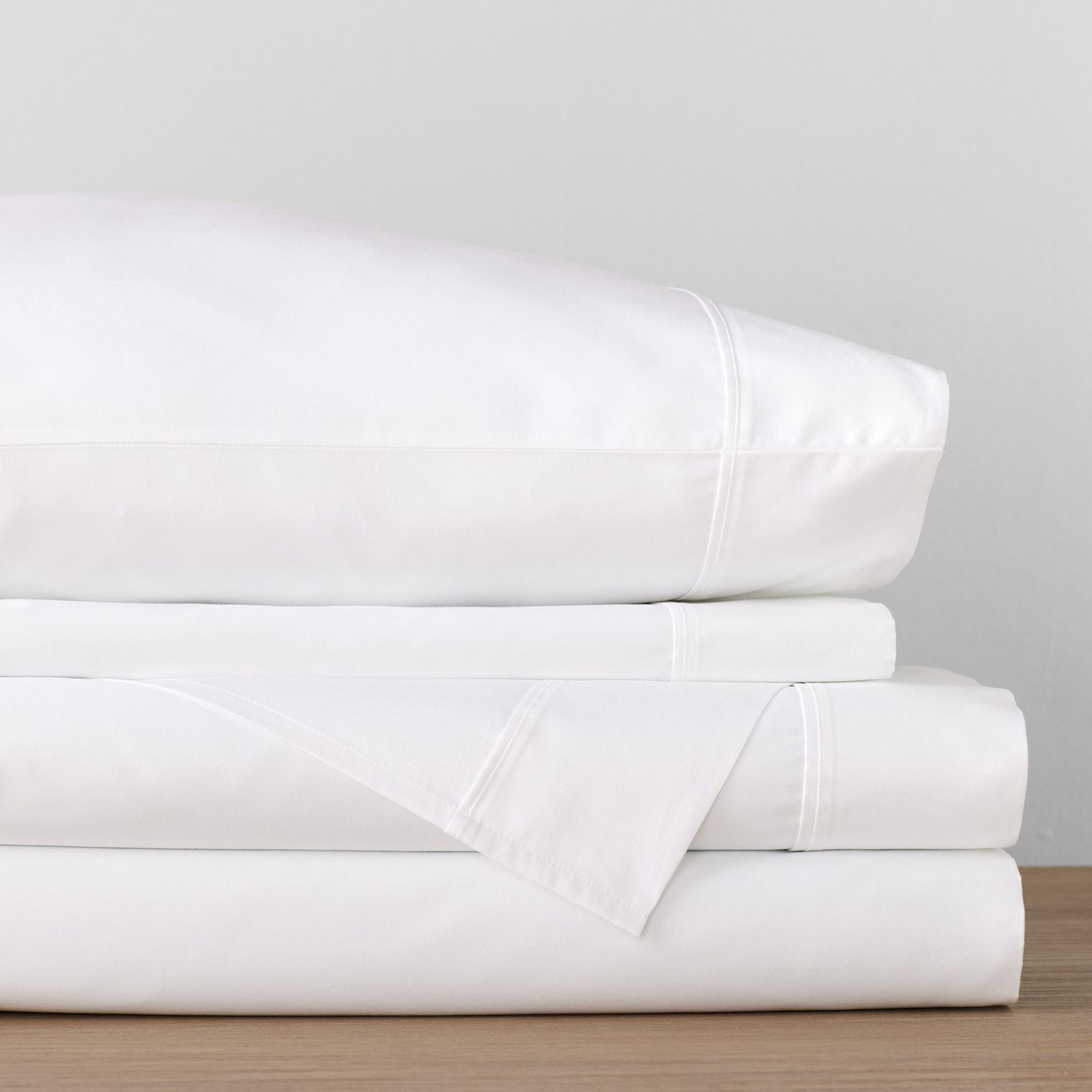 Hayward Egyptian Cotton Sateen Sheet Set, White, Queen