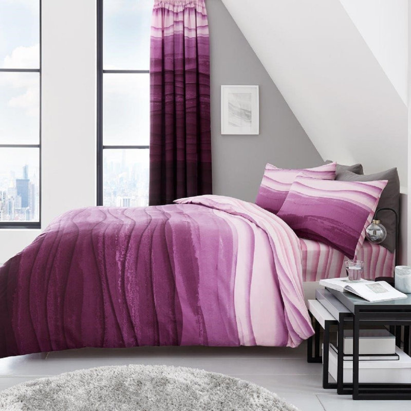 Ombre Duvet Cover Set with Pillowcases Included, Purple, Single - 1 Standard Pillowcase