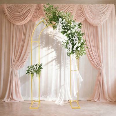 U Shaped Wedding Arches, Metal Arch Backdrop Stand, Gold