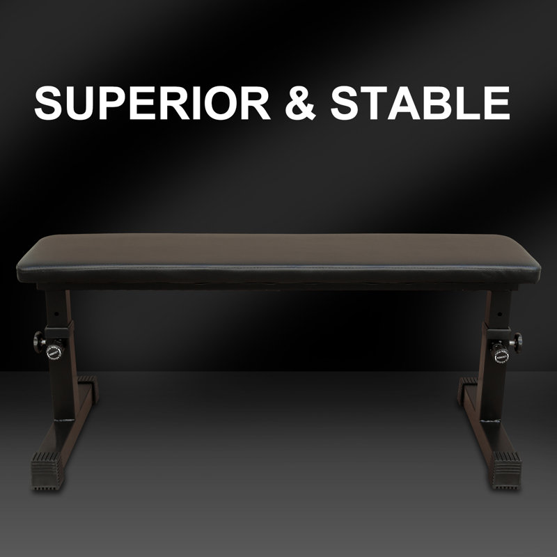 THE Flat Weight Bench For Strength Training W/ 5-Level Adjustable Height, Back