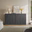 Buffet Cesiro l 66,3 po avec 4 portes cannelées et tablettes réglables-1771350217