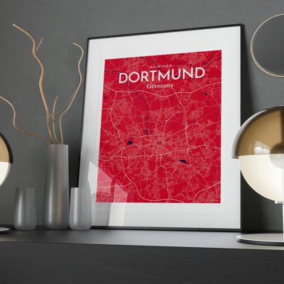 Dortmund City Map in Nautical 1 Piece Wall Art