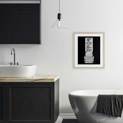 «Laundry Fold Ornate Letters», reproduction encadrée sous verre, conception de Marcus Prime