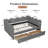 Gingham Daybed With 2 Storage Drawers And Usb Port, Wave-Shaped Design-923049219-923049218
