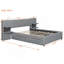 Lit plateforme tapissier avec lampes de lecture, tiroirs, lit gigogne et tablettes de rangement