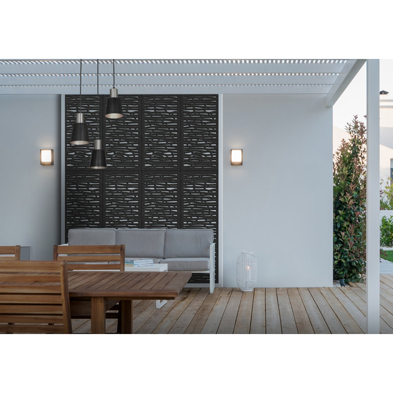 Fiji 24" x 48" Charcoal Recycled Plastic Outdoor Privacy Screen