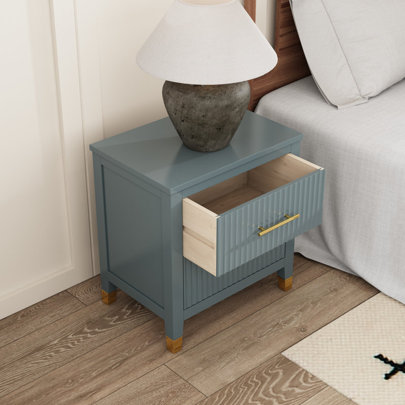 Pratts 50 cm W Bedside Table, Grey