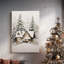 «Cottage of Frostlit Whisper», toile tendue avec châssis de qualité supérieure-281599516