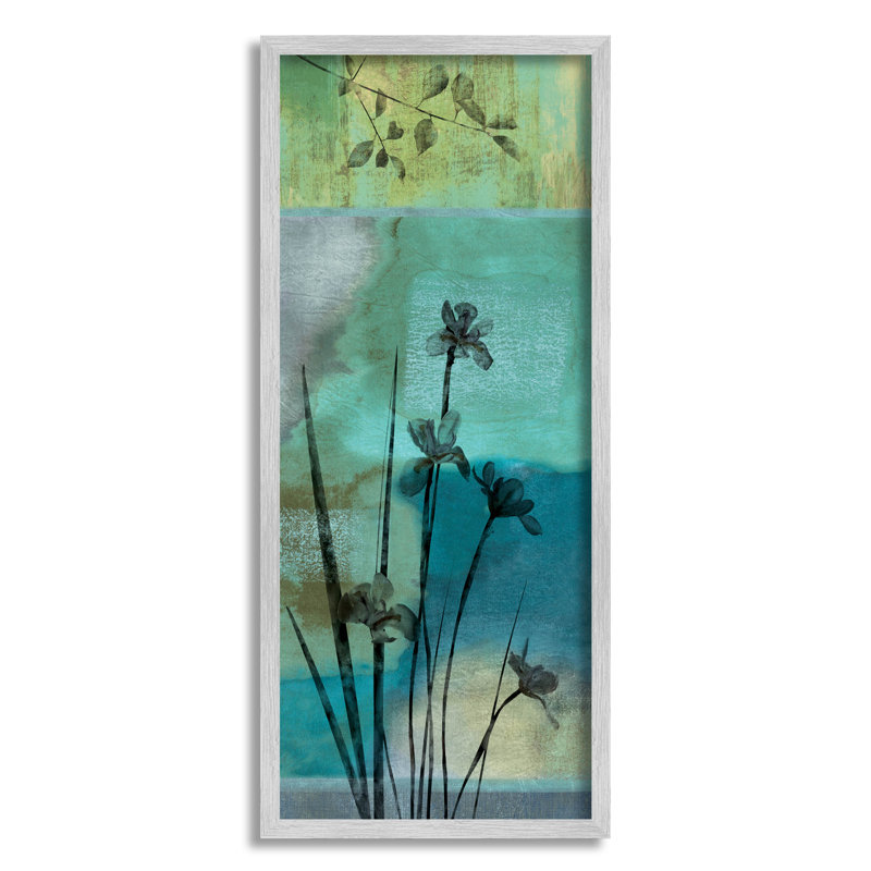 «Blooming Botanical Layered Silhouettes», estampe numérique par Chris Donovan, H 24 po x l 10 po x P 1,5 po, Toile tendue