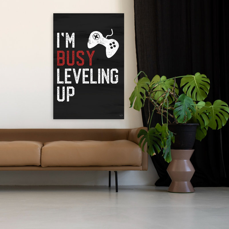 «I'm Busy Leveling Up», art contemporain abstrait, H 48 po x l 32 po