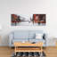 Scène de rue classique sur toile grise | Art mural Home Decor
