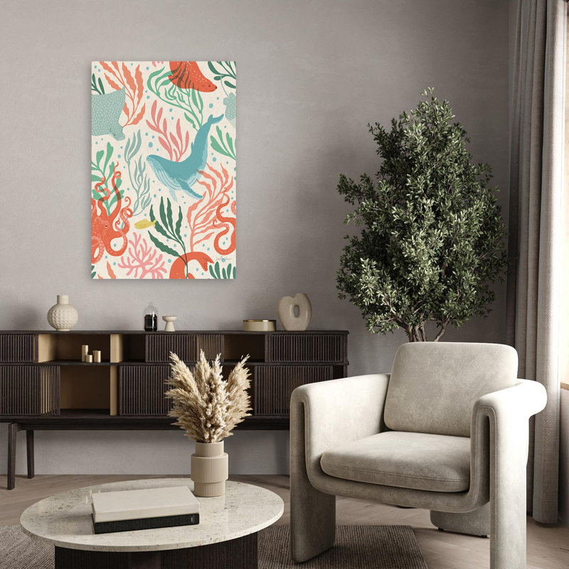 Motif sous les mers I, H 36 po x l 24 po