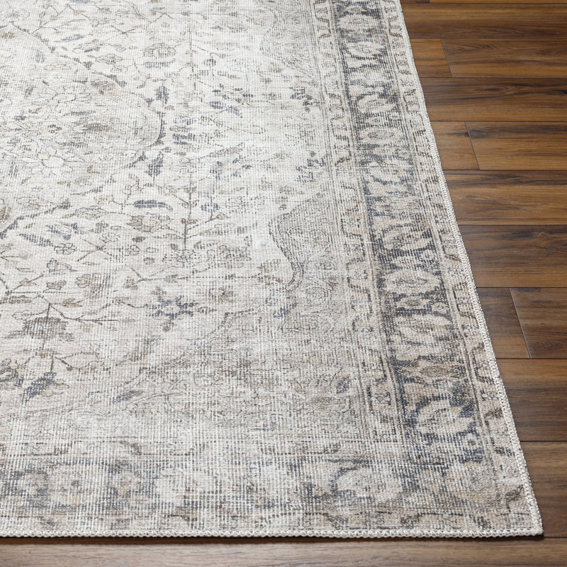 Brackston Light Grey Machine Washable Area Rug, Runner 2'7" x 7'10"