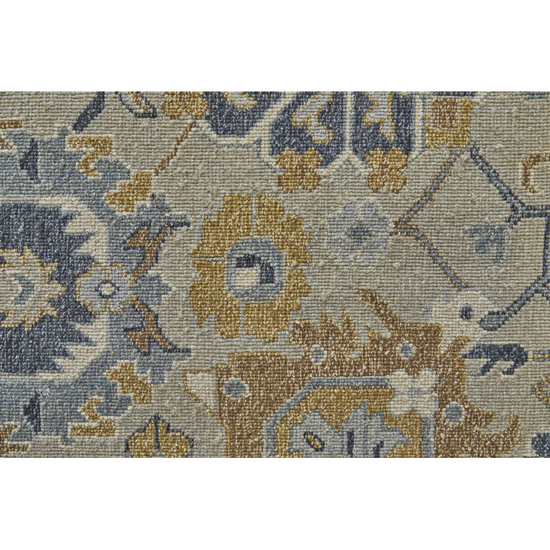 Corbitt Wool Oriental Area Rug in Blue, Rectangle 8'6" x 11'6"