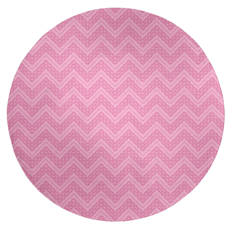 Chenille Chevron Indoor Rug, Round 5'