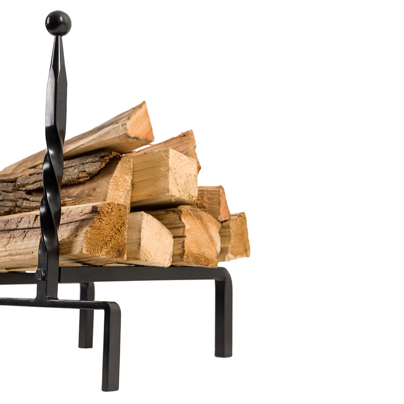 Bowmore Andirons in Black - Set of 2 Andirons - Steel Construction, Durable and Fire Resistant