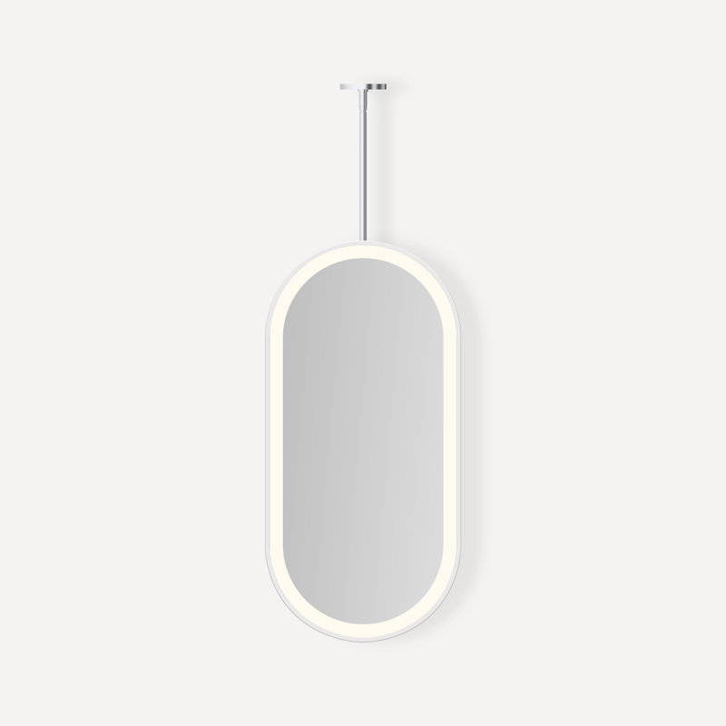 Miroir lumineux encadré Sculpt, Acier inoxydable poli