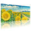 Ensemble de 3 impressions sur toile, "Tournesols sous un ciel bleu"-377434740